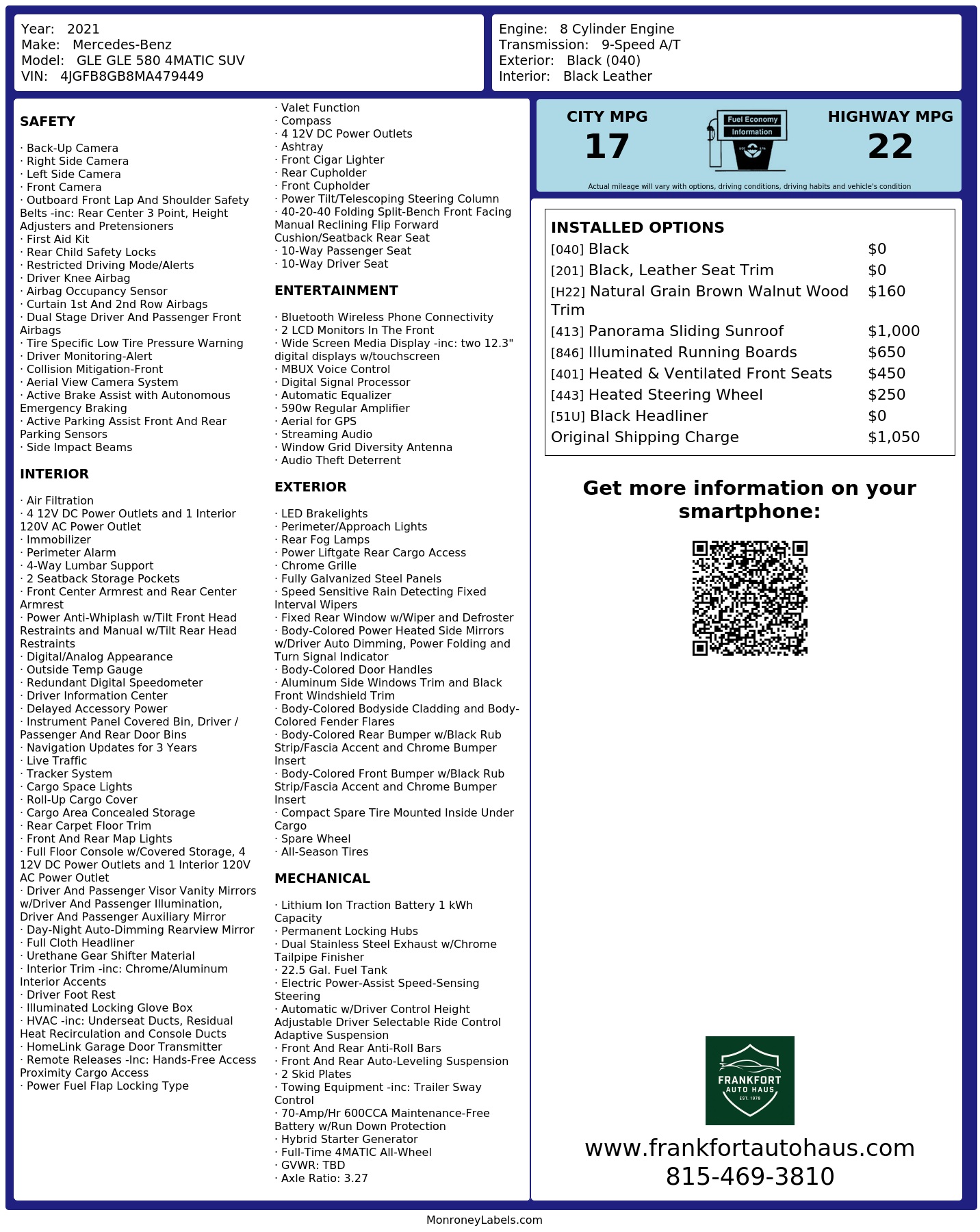 Monroney Label