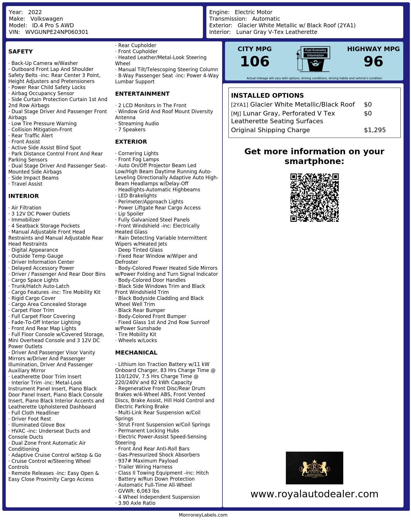 Monroney Label