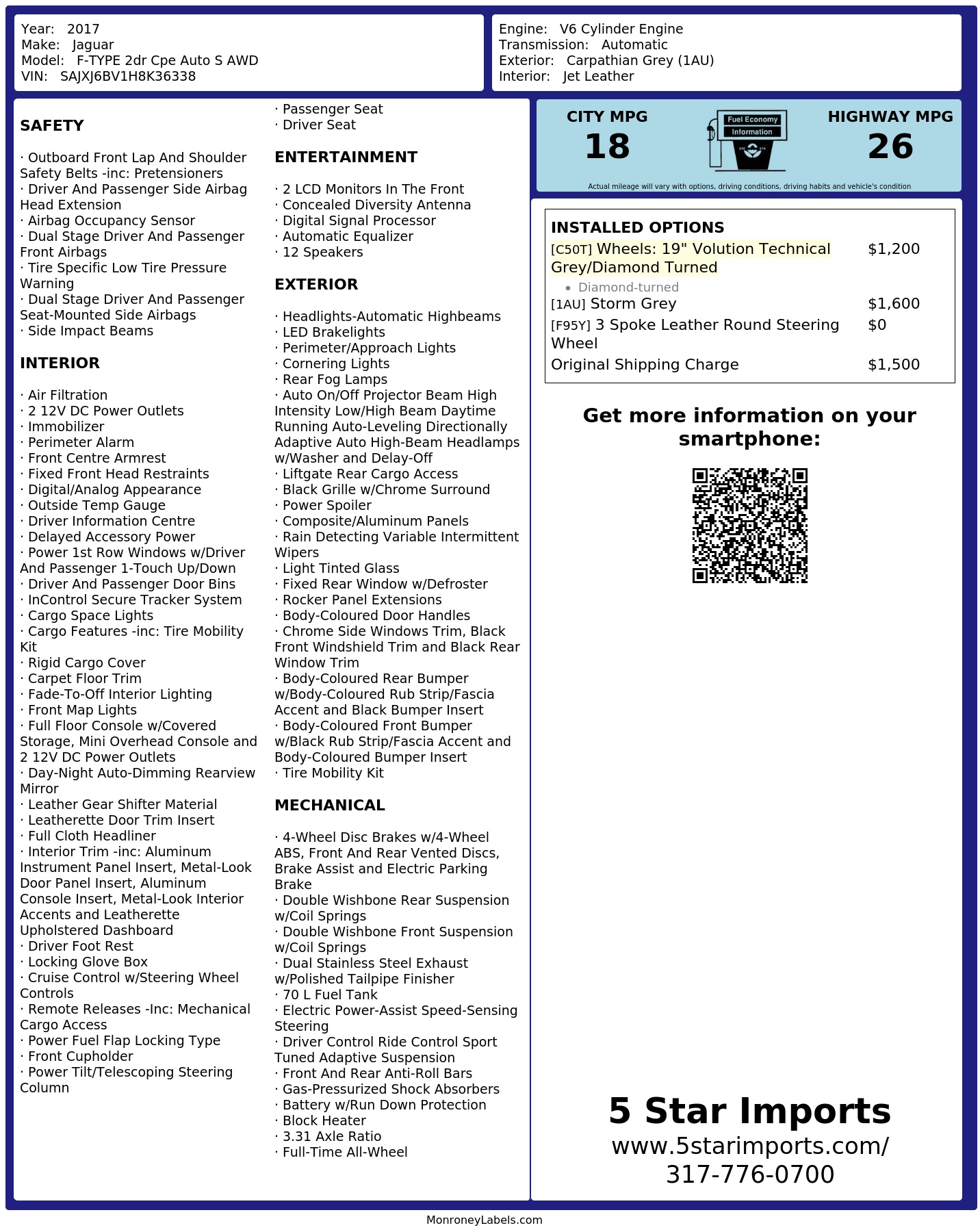 Monroney Label