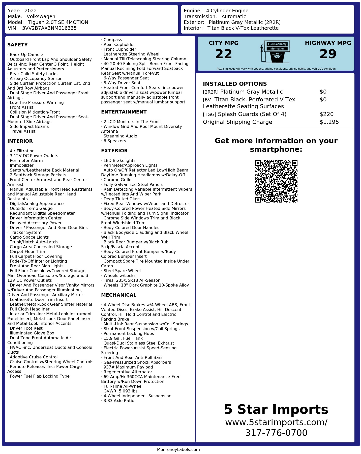 Monroney Label