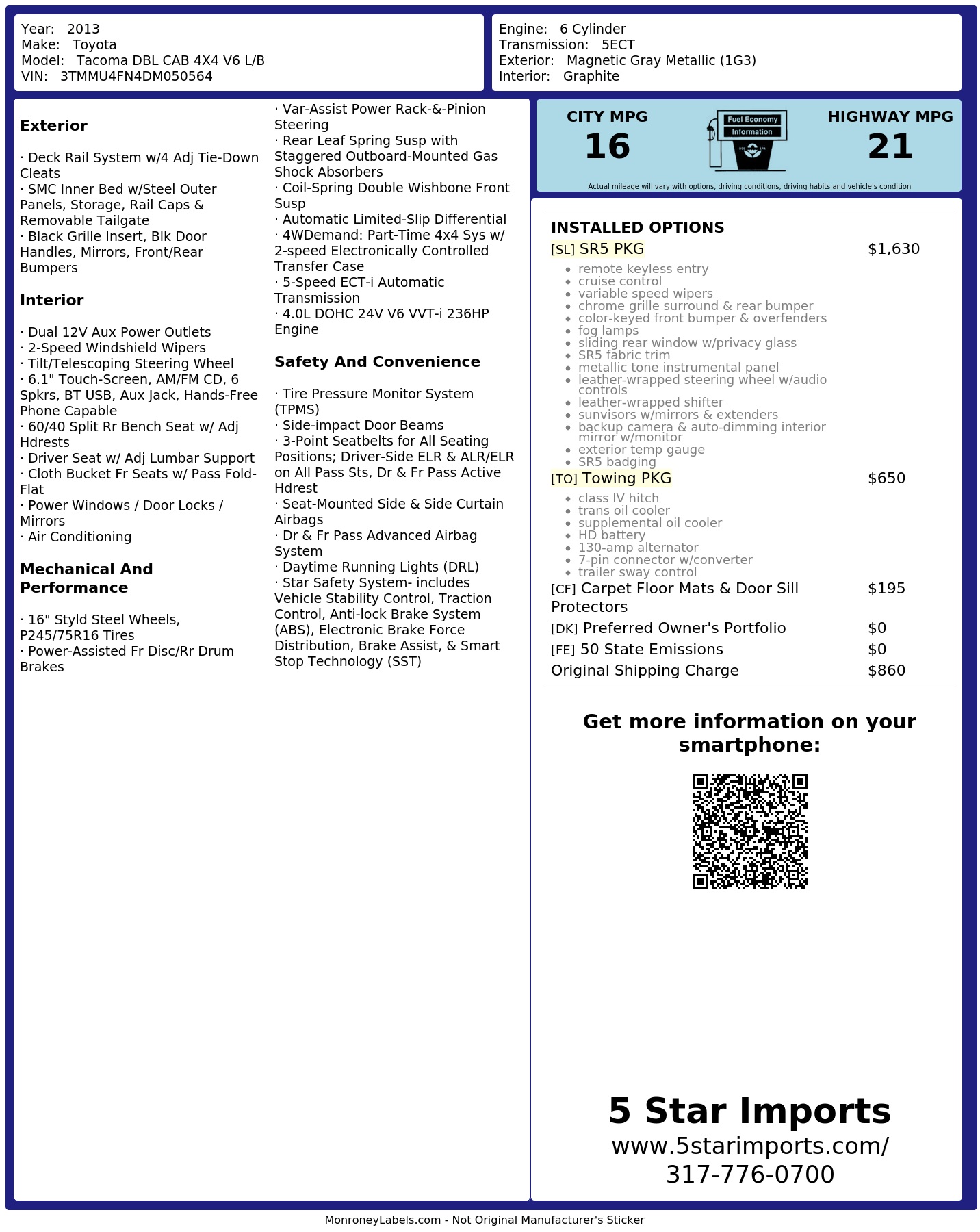 Monroney Label
