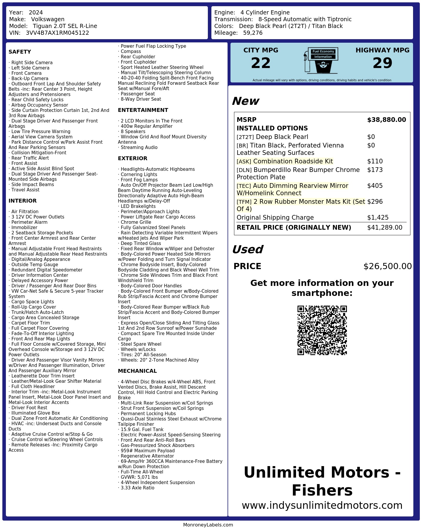 Monroney Label