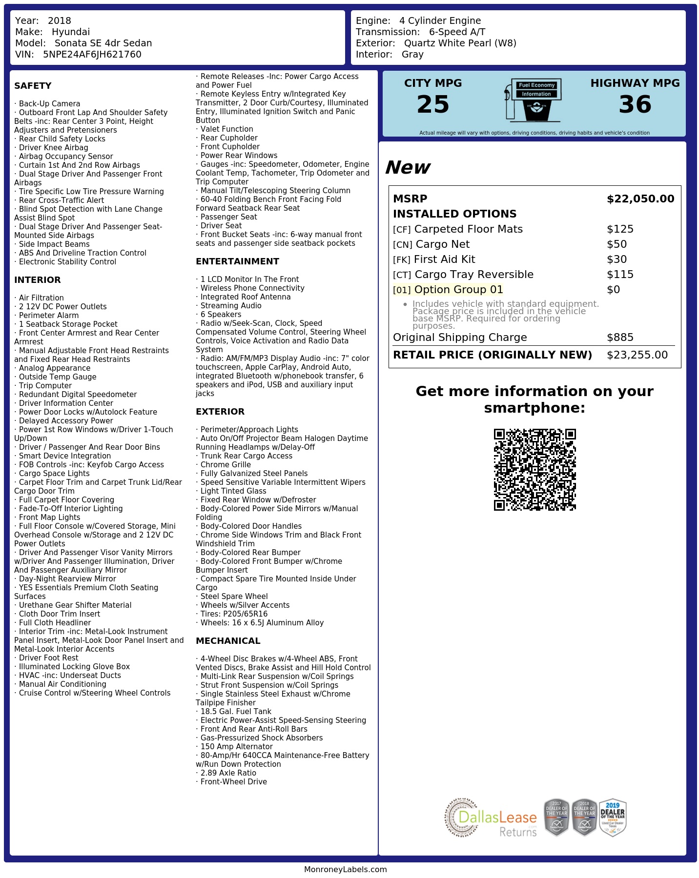 Monroney Label