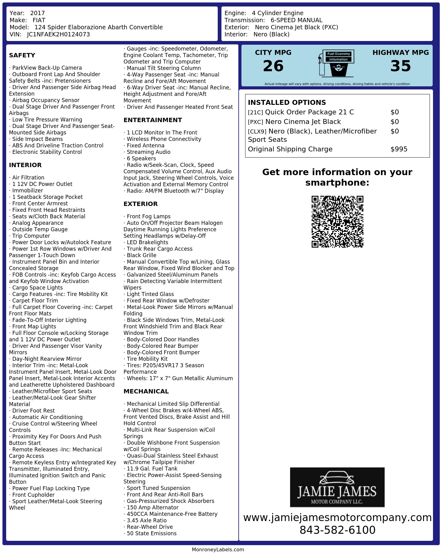 Monroney Label