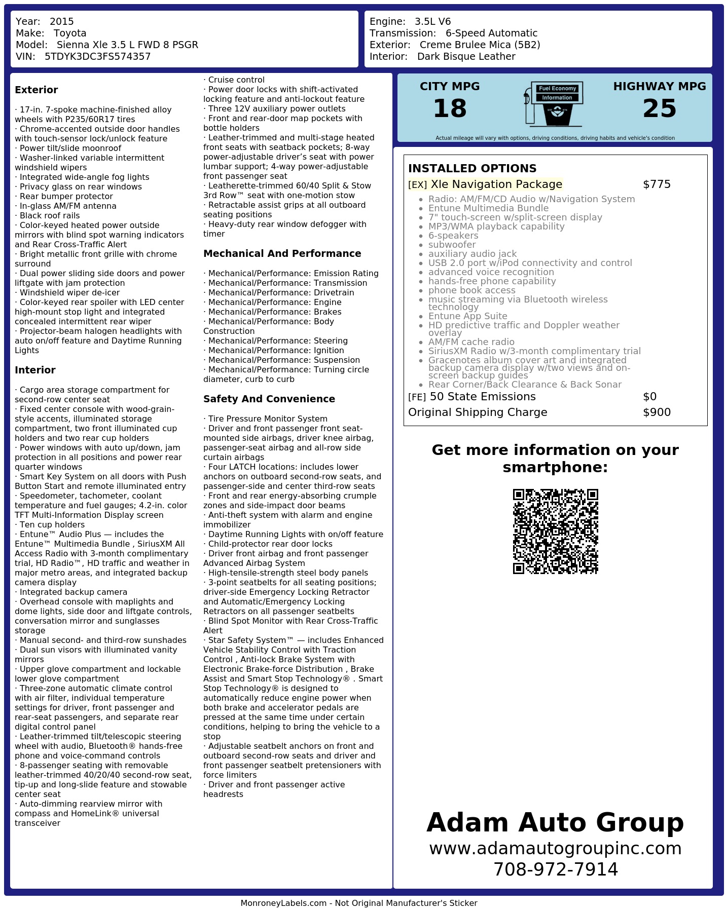 Monroney Label