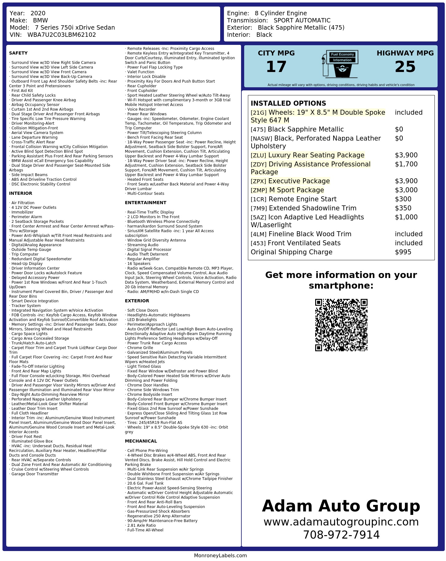 Monroney Label