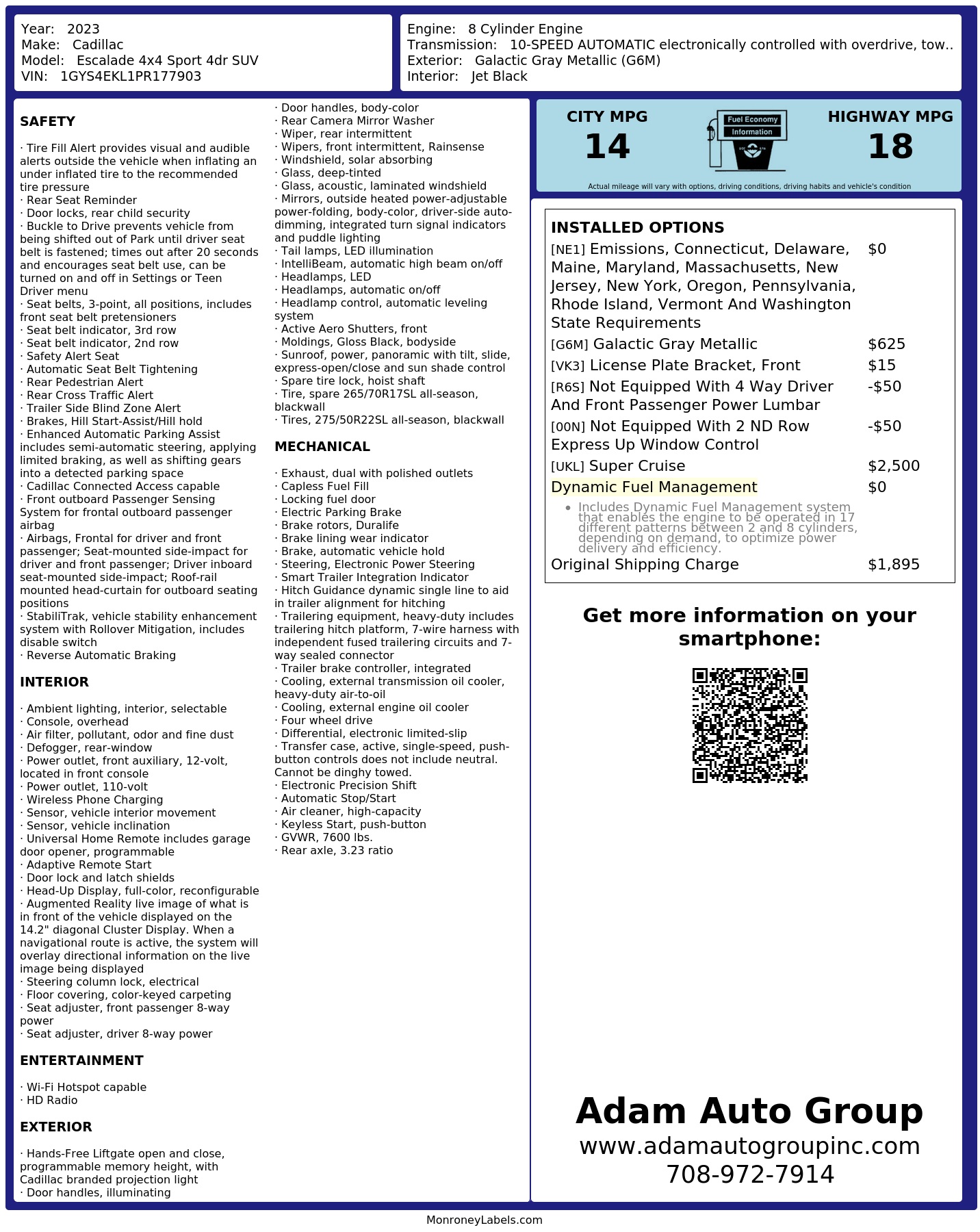 Monroney Label