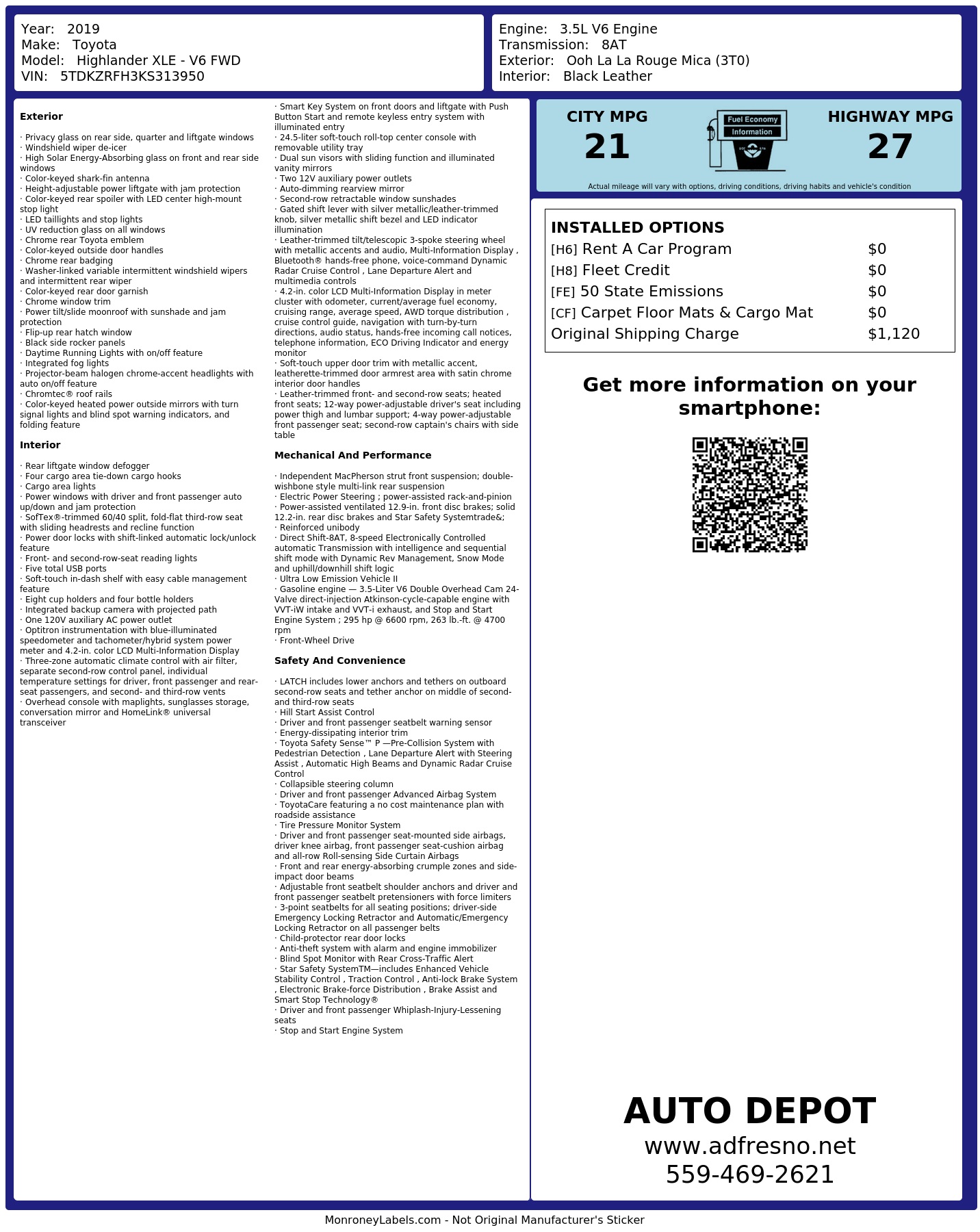 Monroney Label