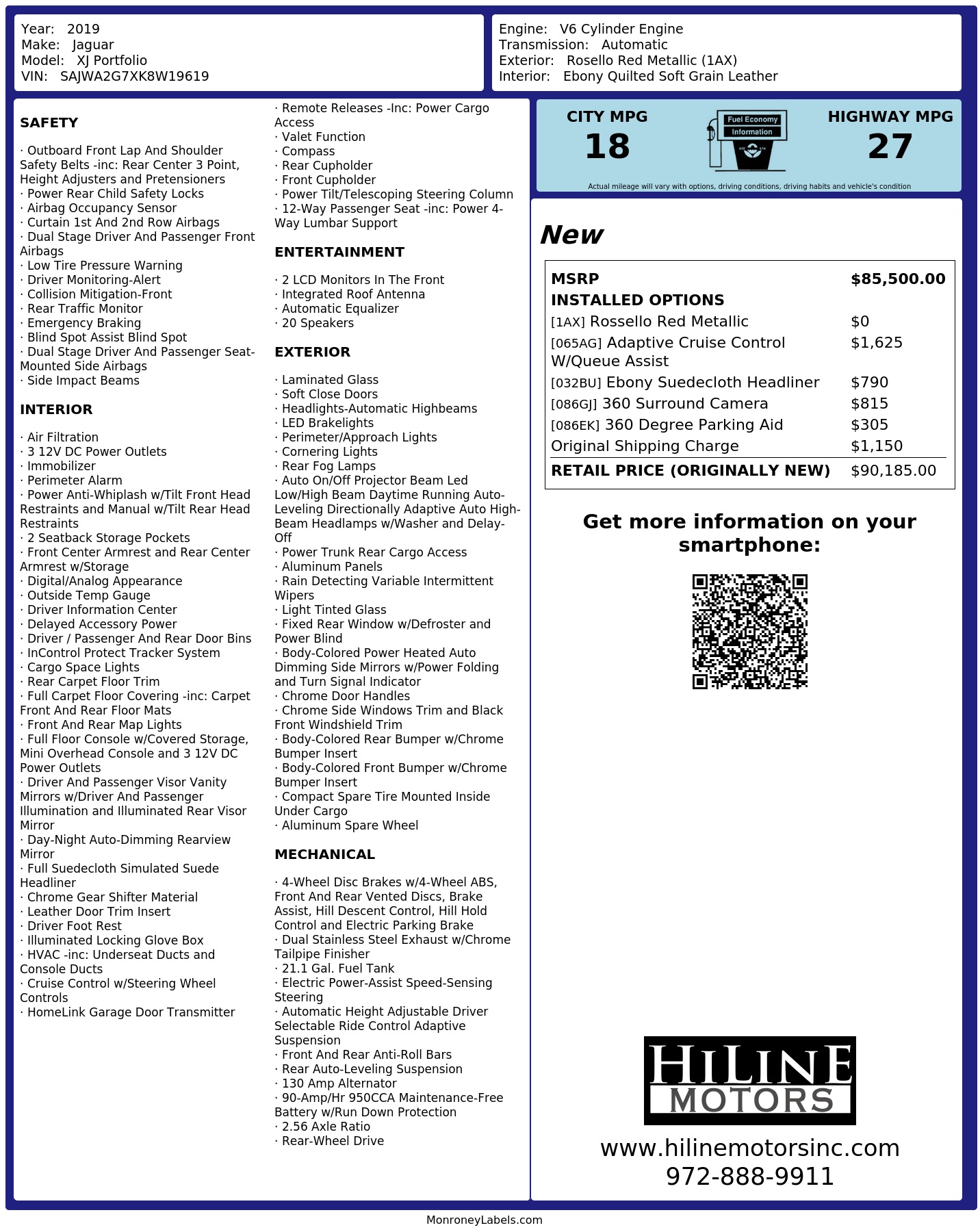 Monroney Label