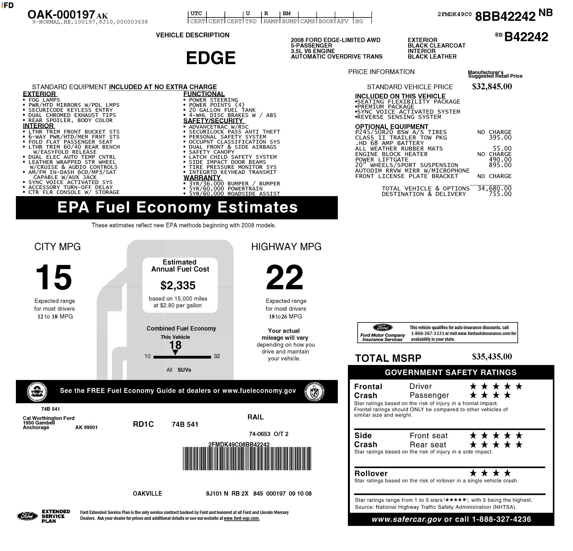 Monroney Label