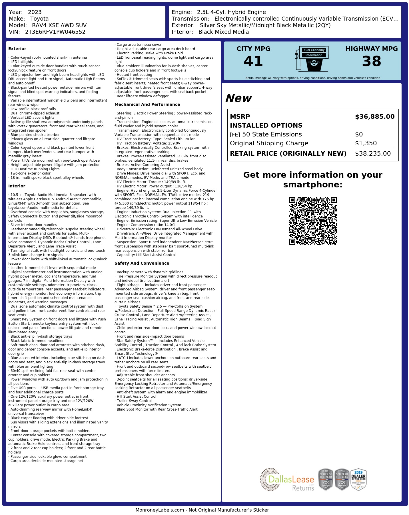 Monroney Label