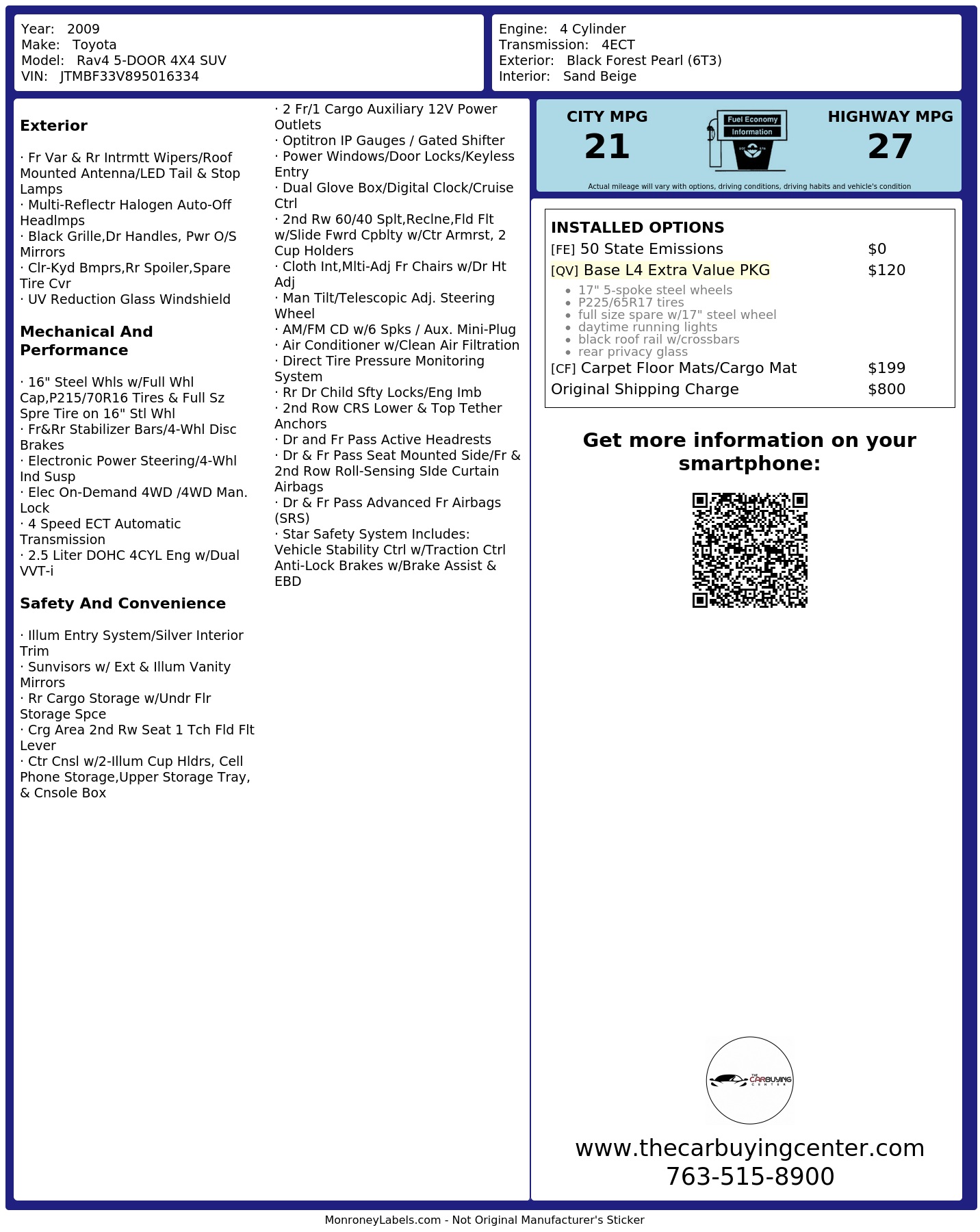 Monroney Label