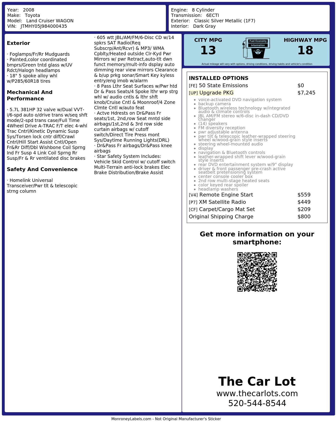 Monroney Label