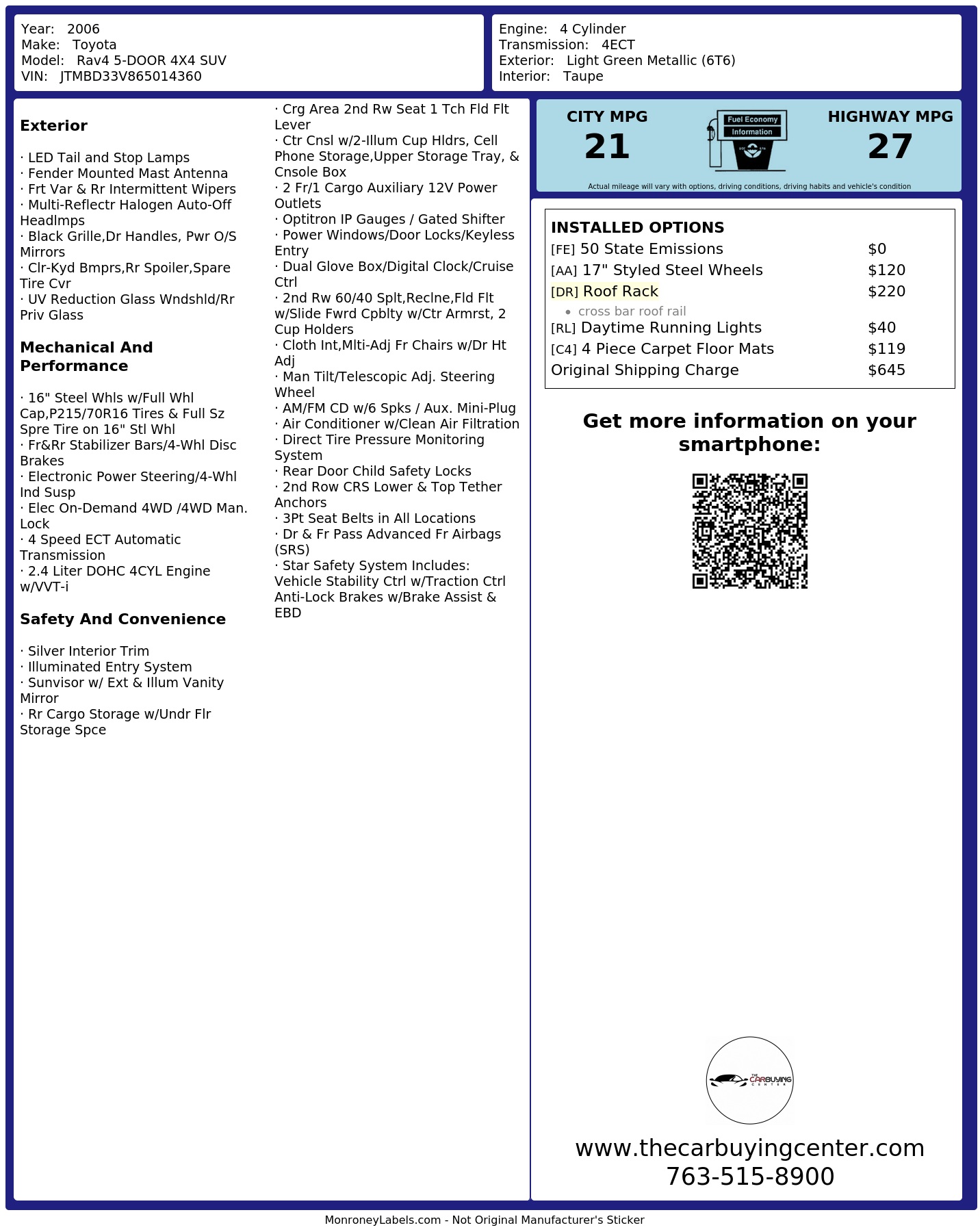 Monroney Label