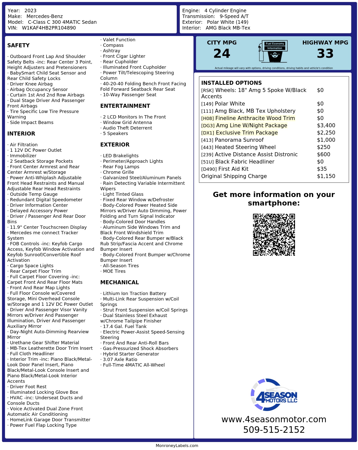 Monroney Label