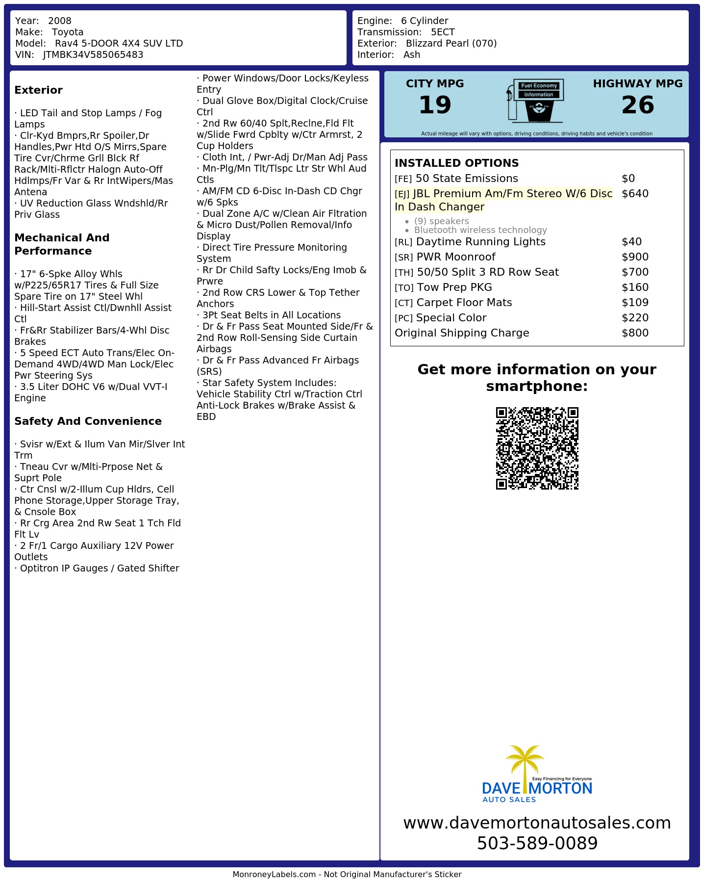 Monroney Label