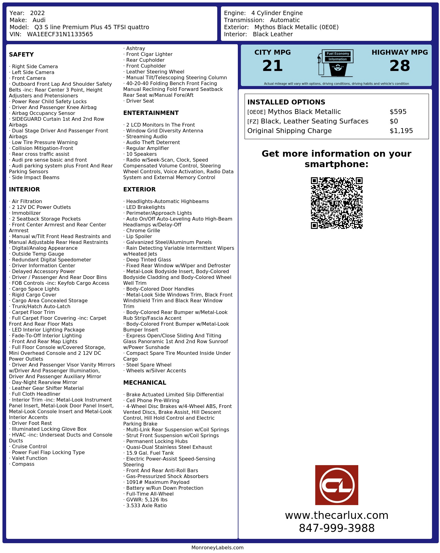 Monroney Label