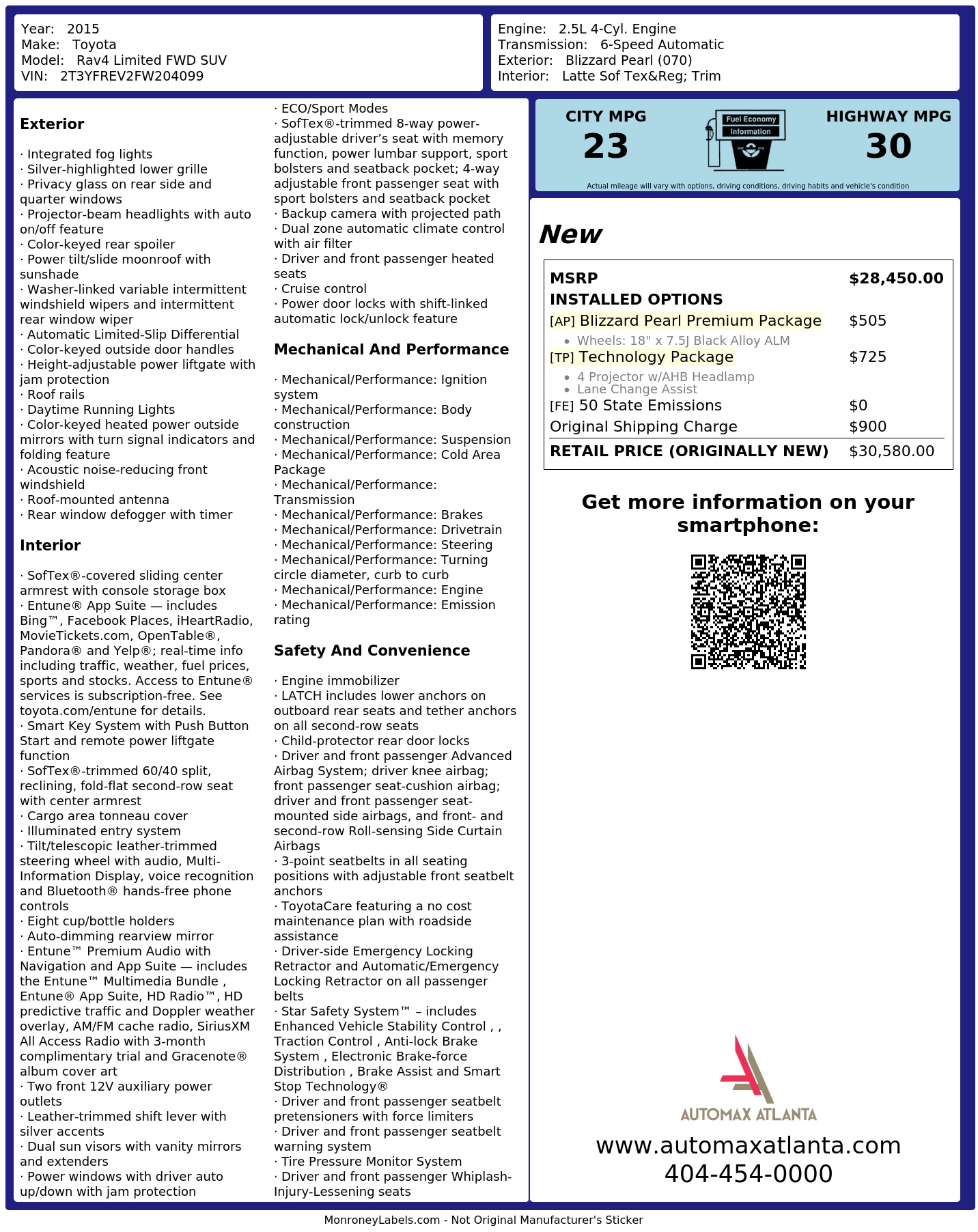 Monroney Label