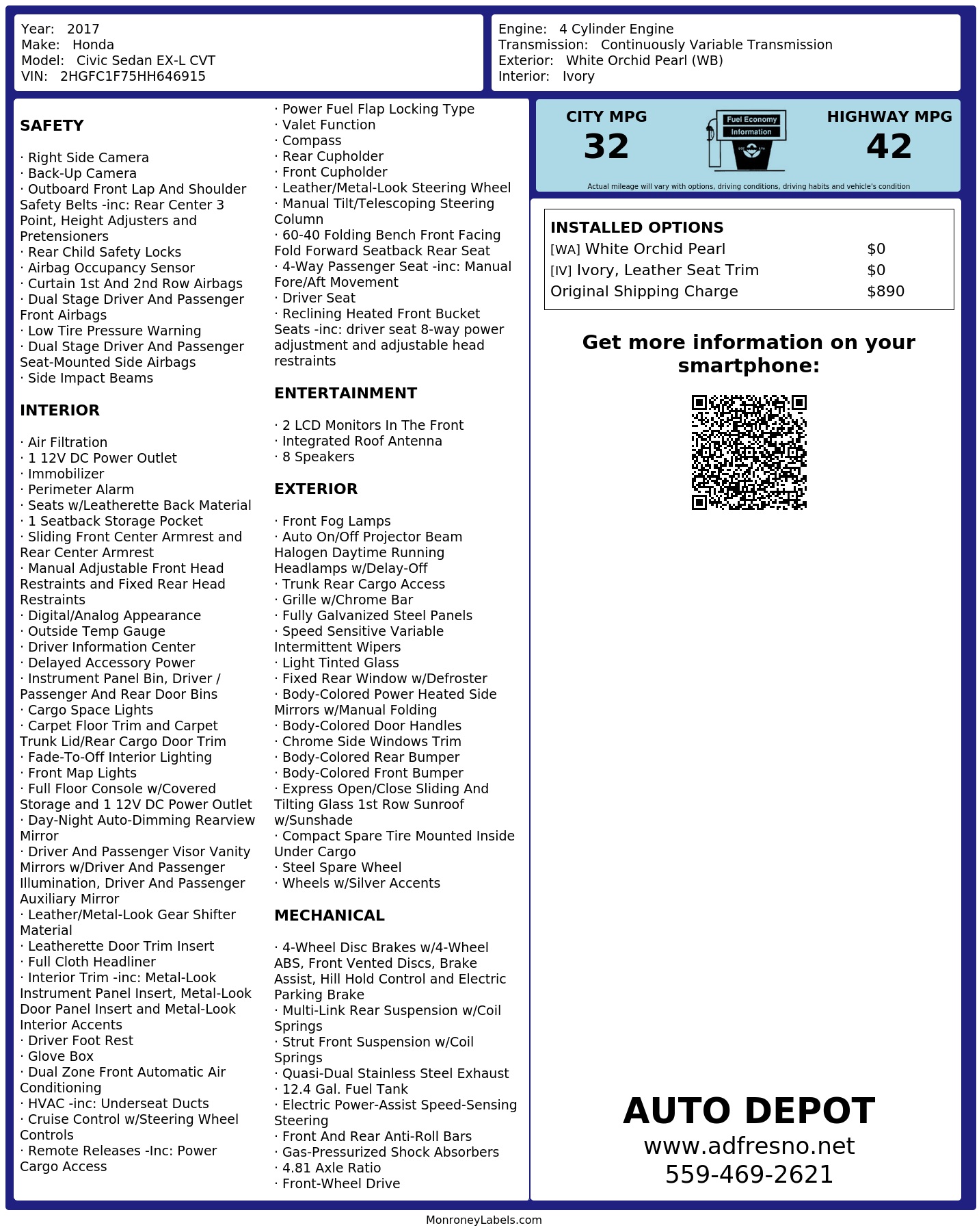 Monroney Label