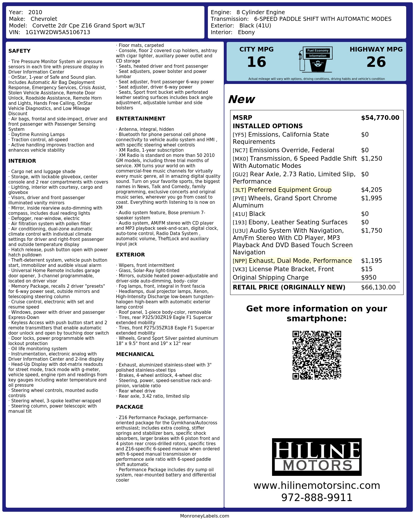 Monroney Label