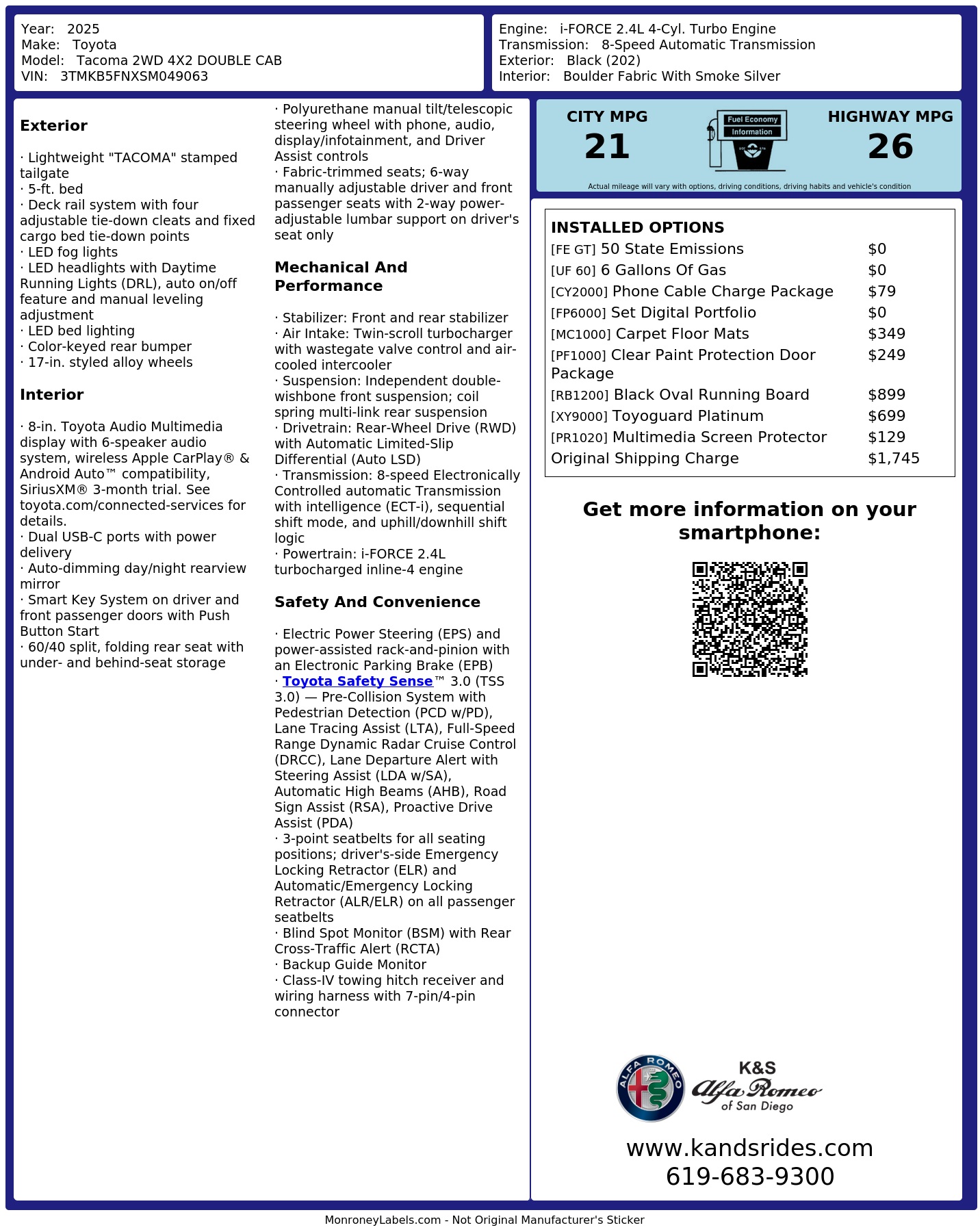 Monroney Label