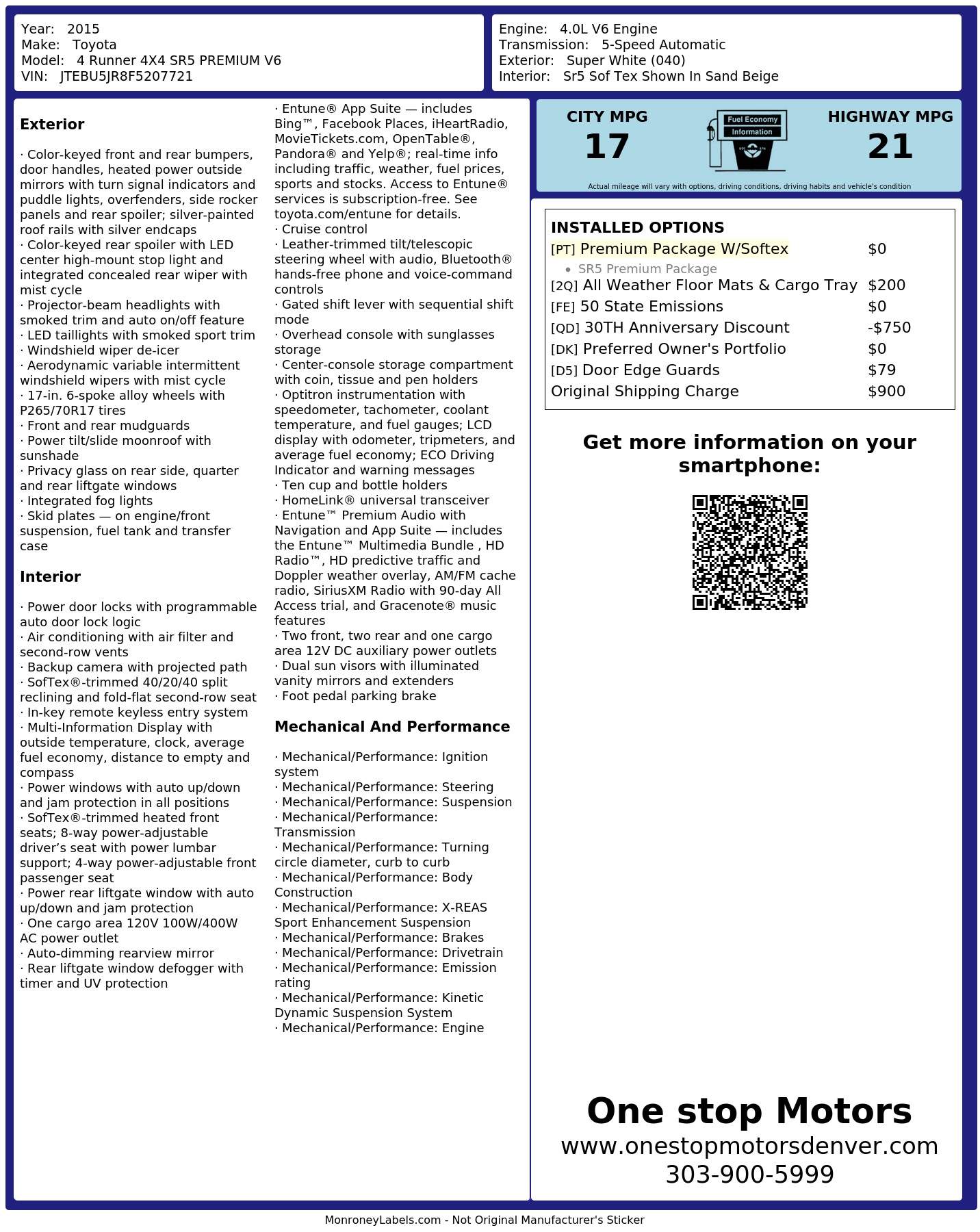 Monroney Label