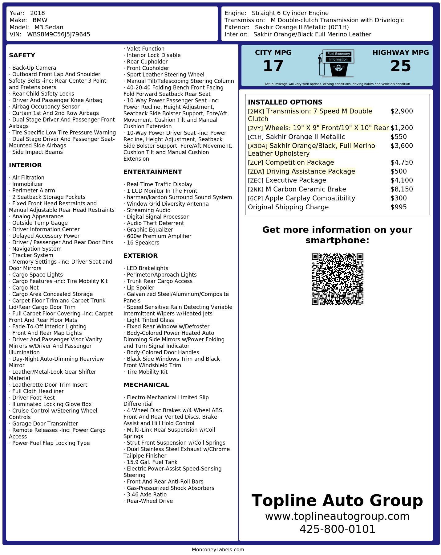 Monroney Label