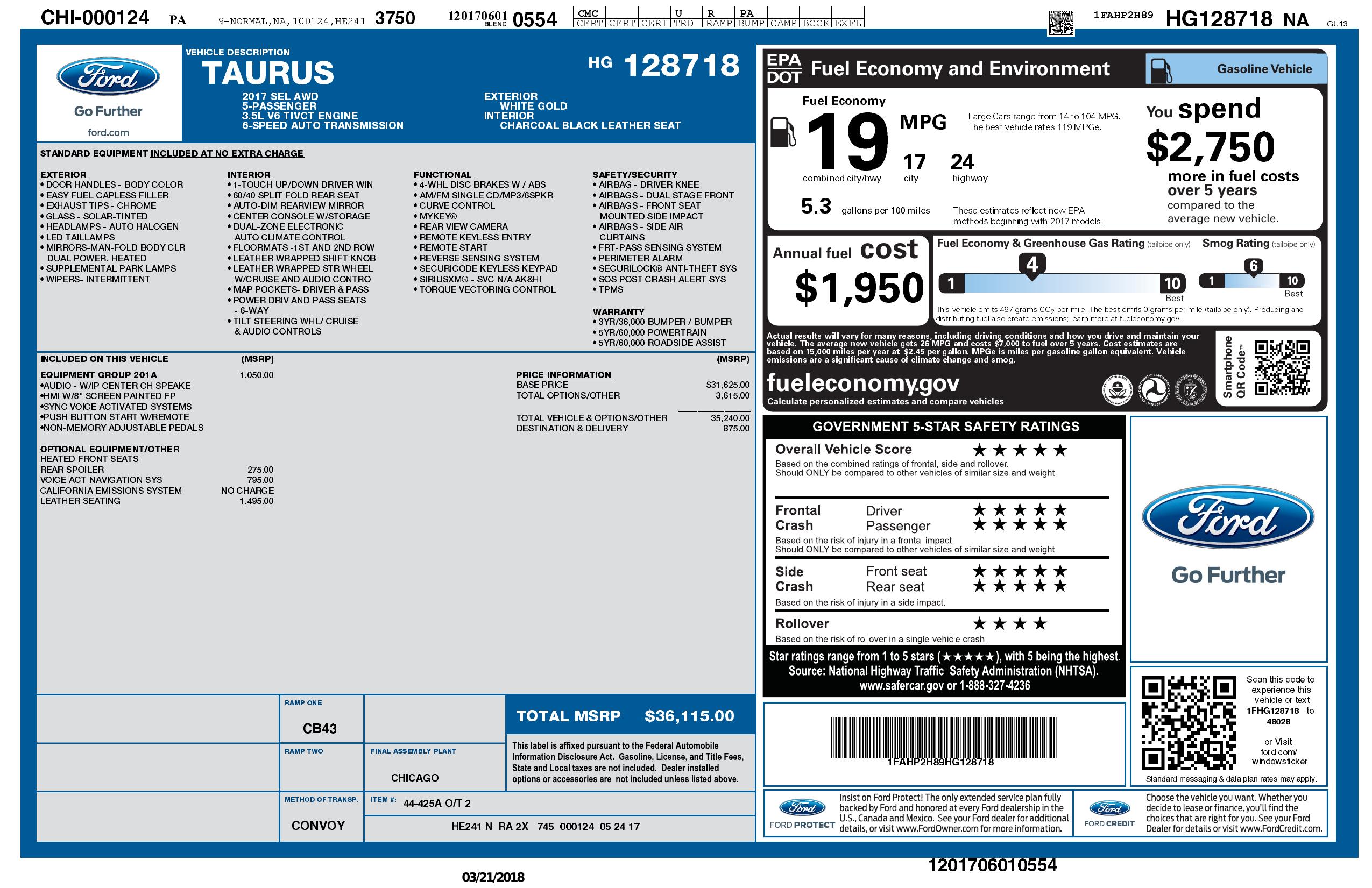 Monroney Label