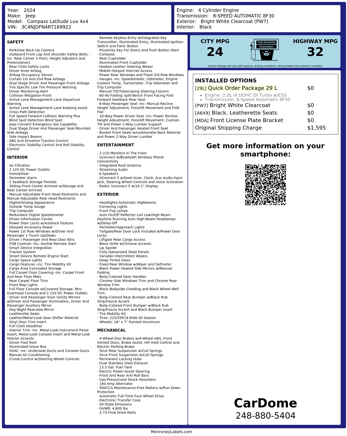Monroney Label