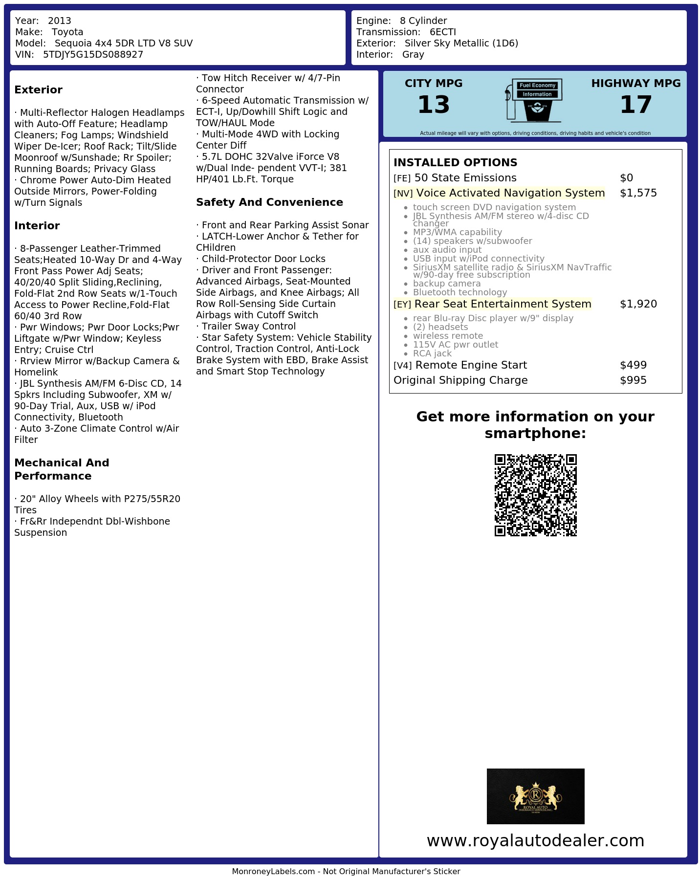 Monroney Label