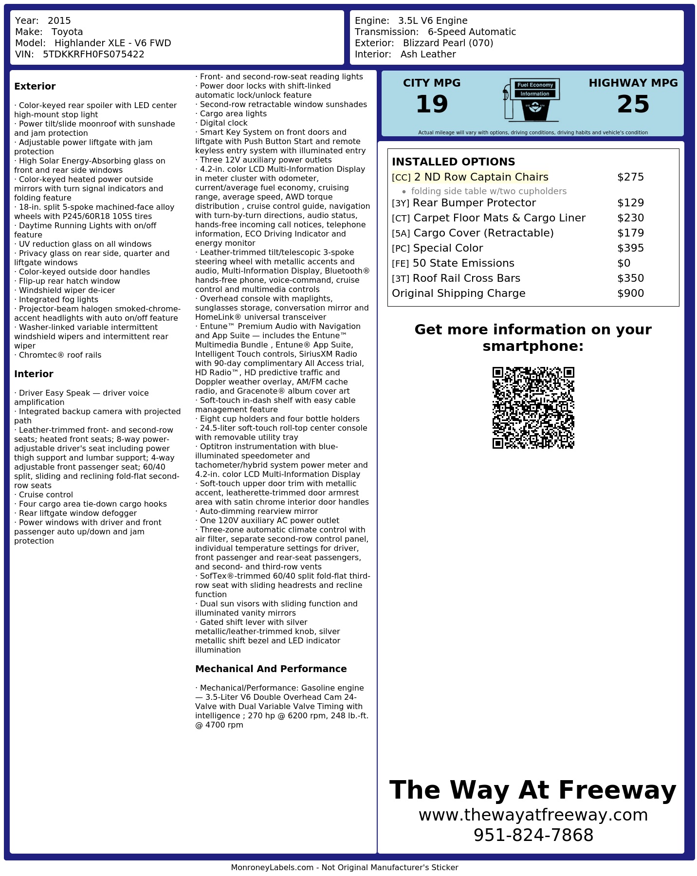 Monroney Label