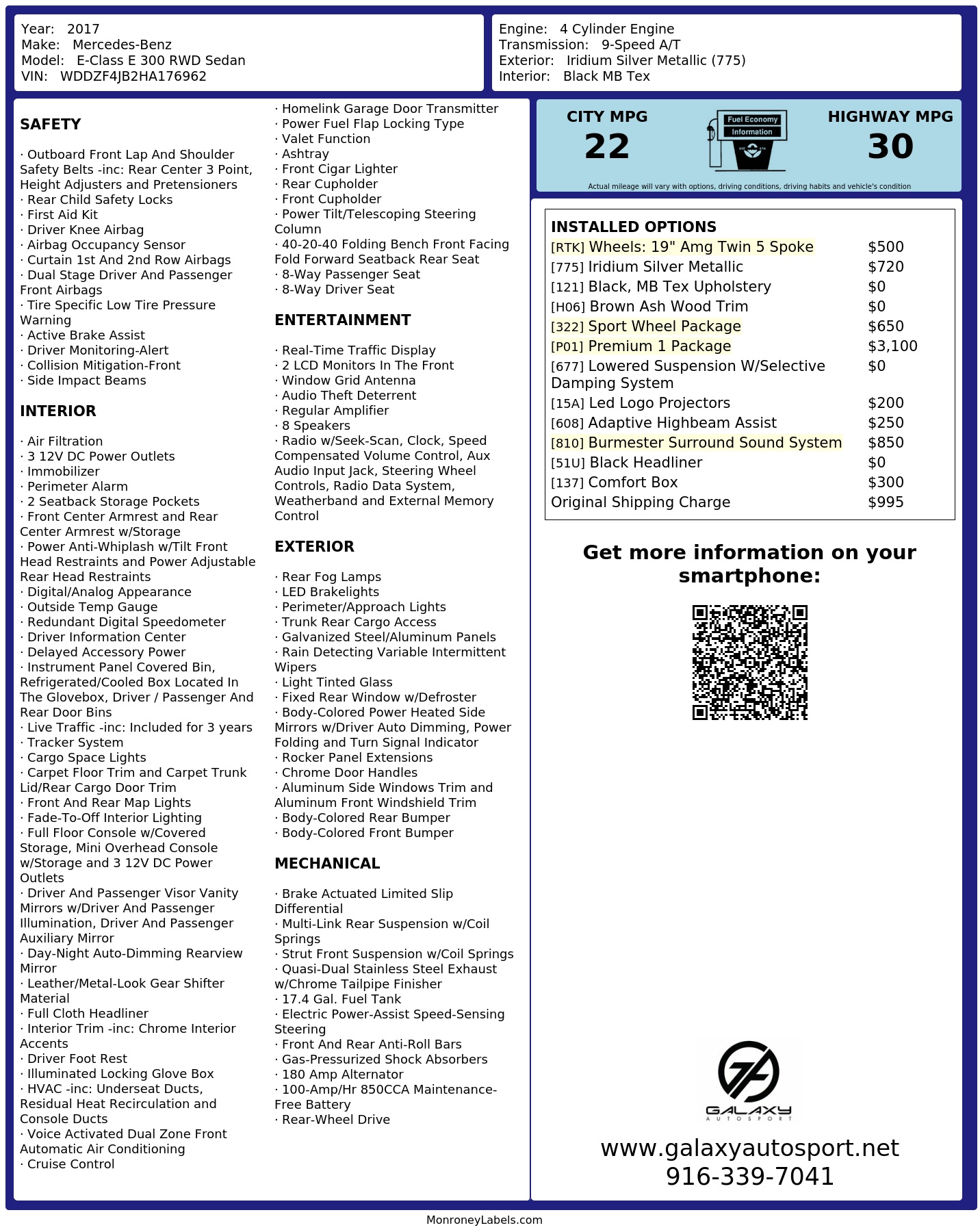 Monroney Label