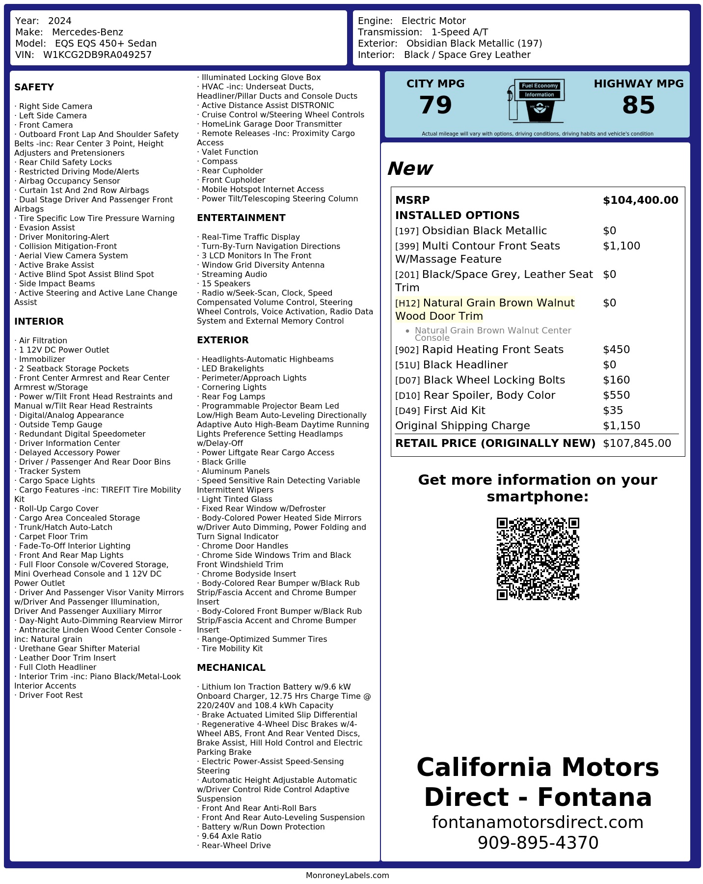 Monroney Label