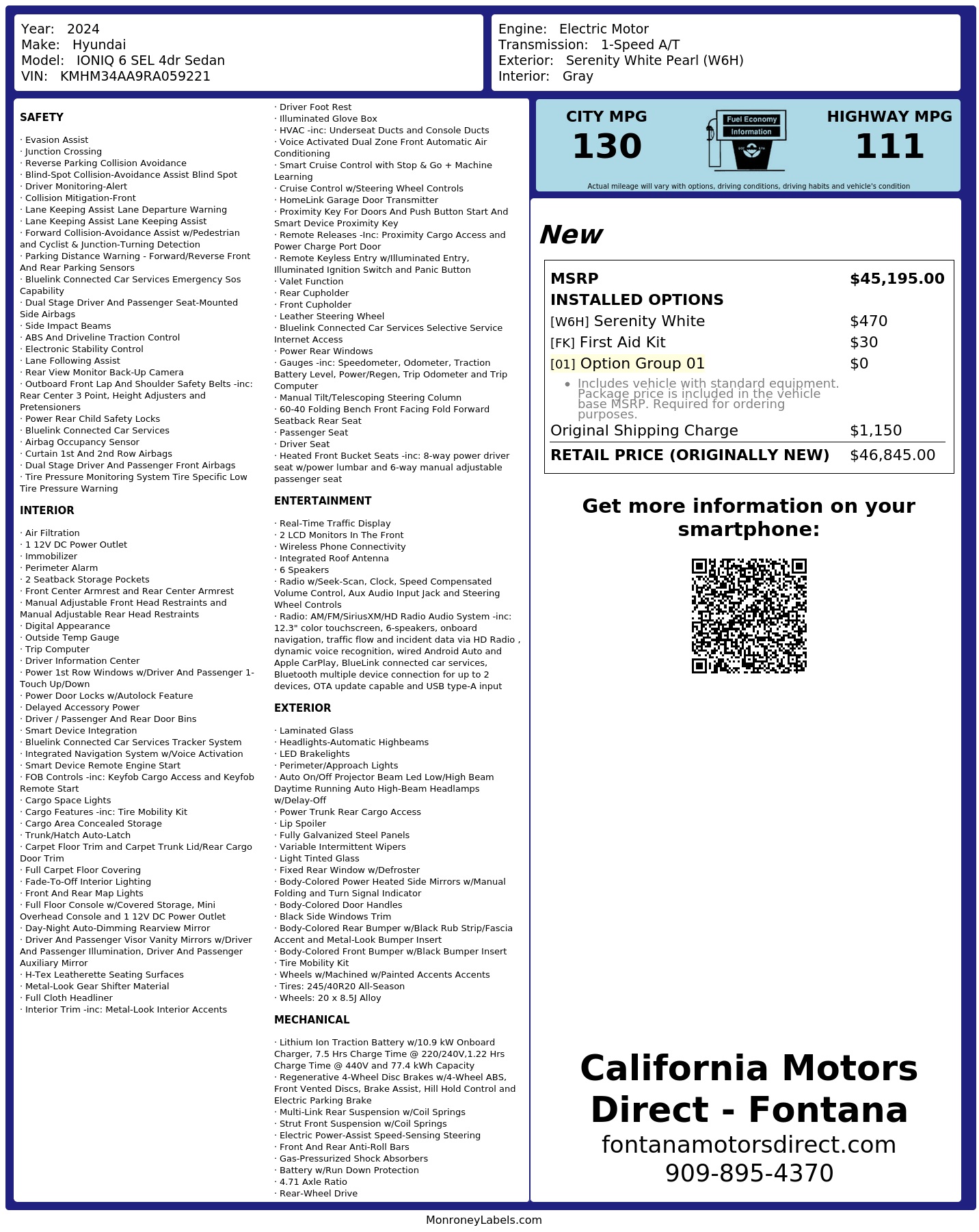 Monroney Label
