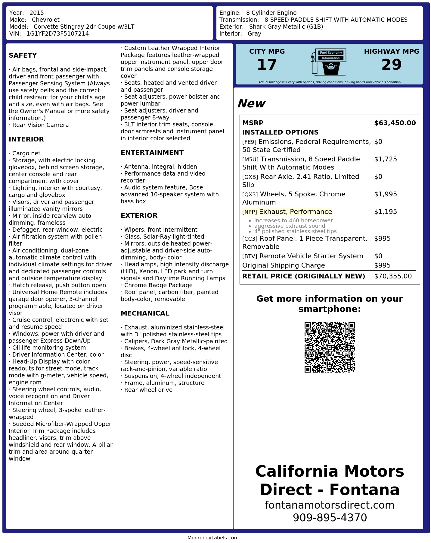 Monroney Label