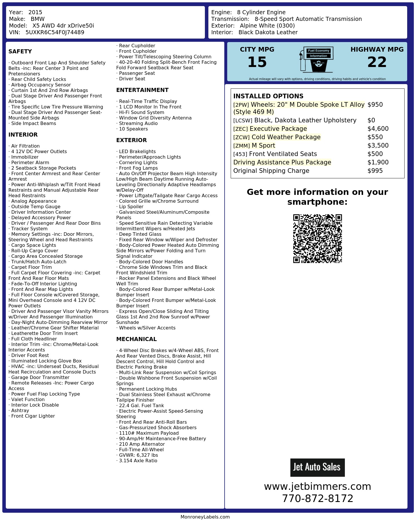 Monroney Label