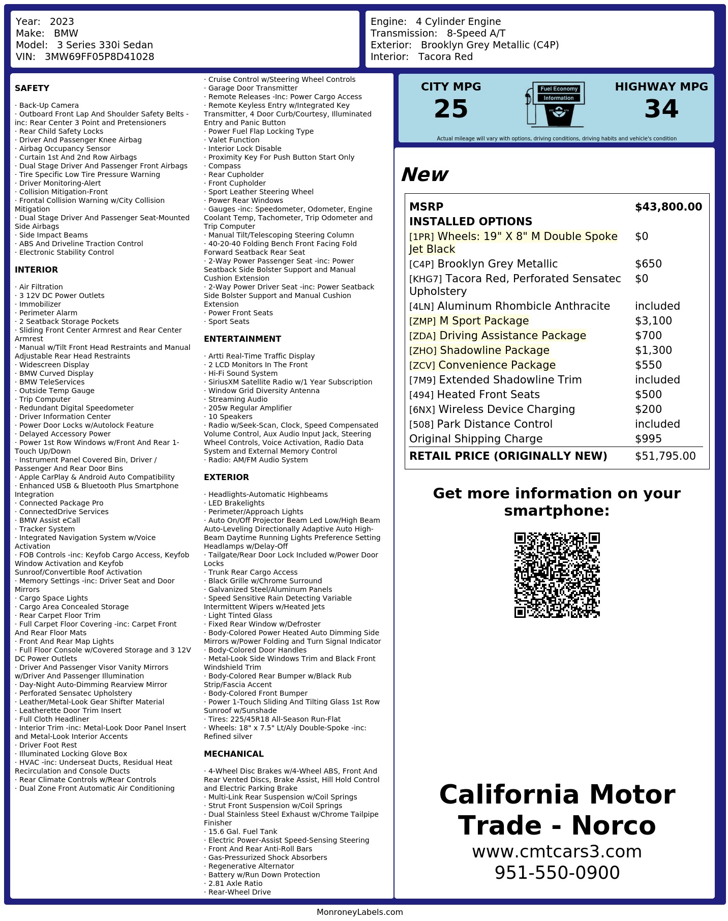 Monroney Label