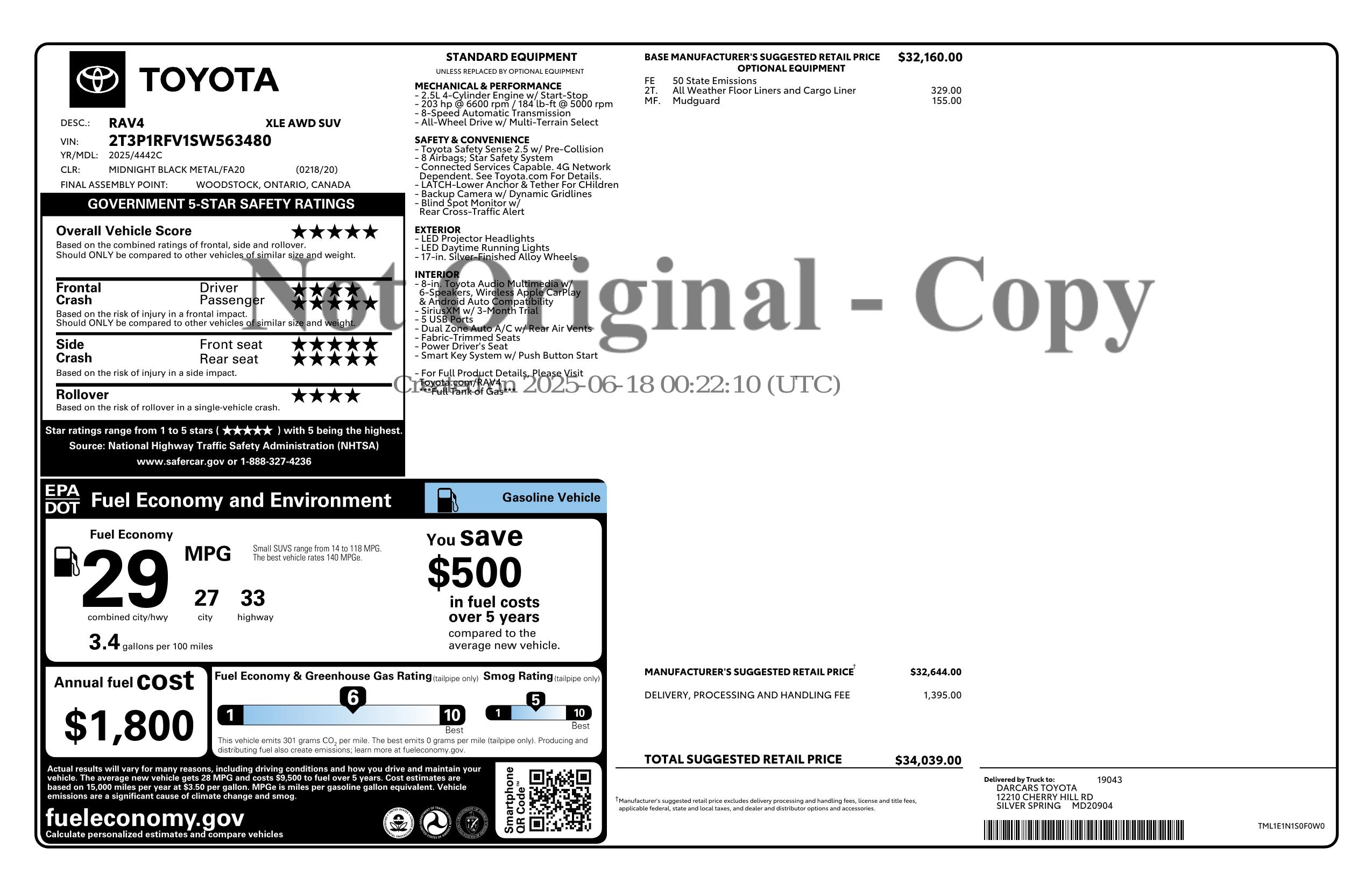 Monroney Label