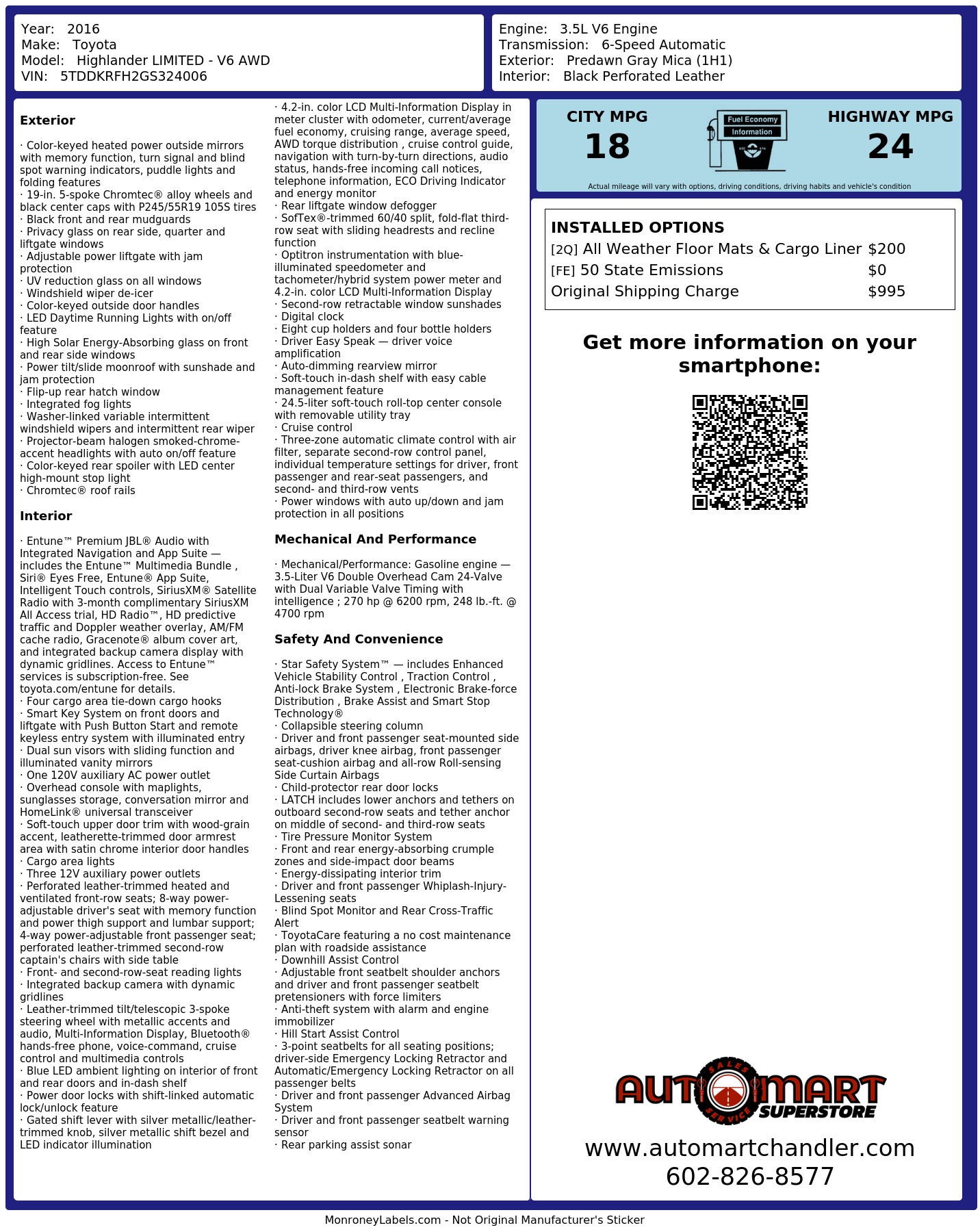 Monroney Label