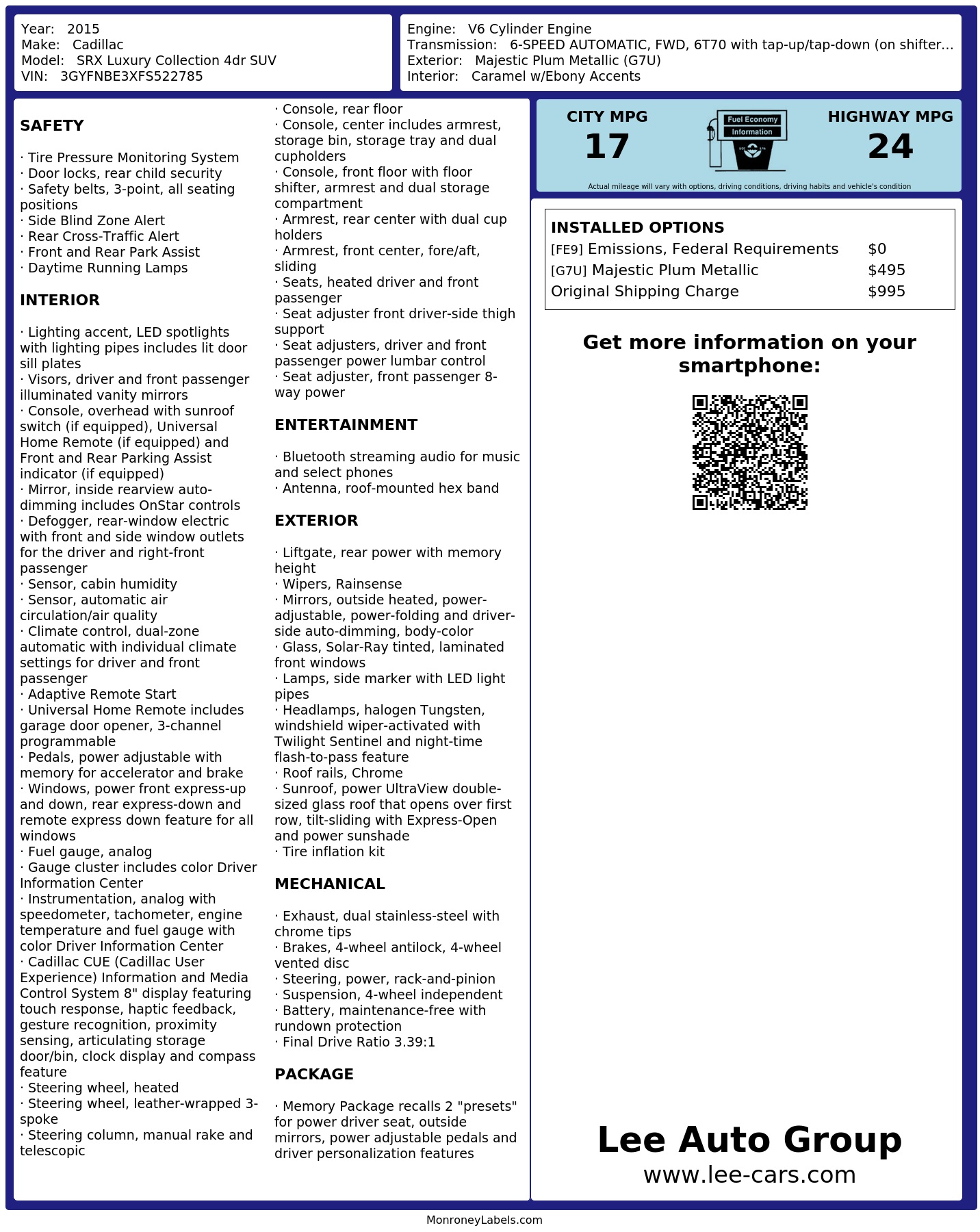 Monroney Label