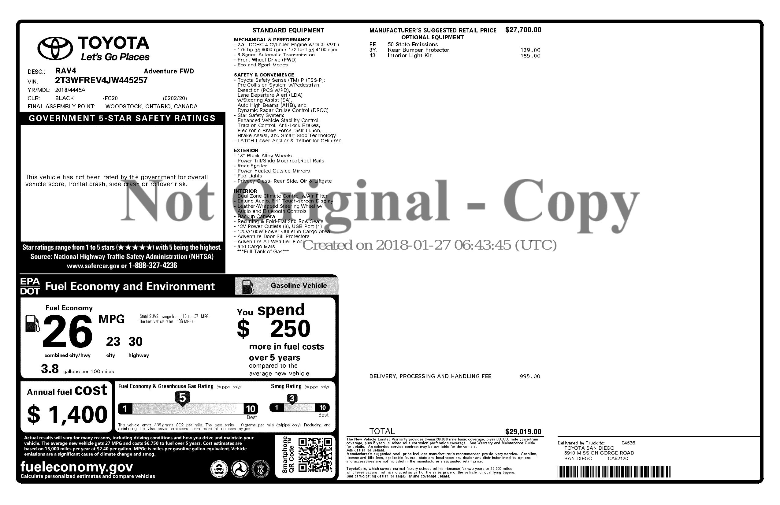 Monroney Label