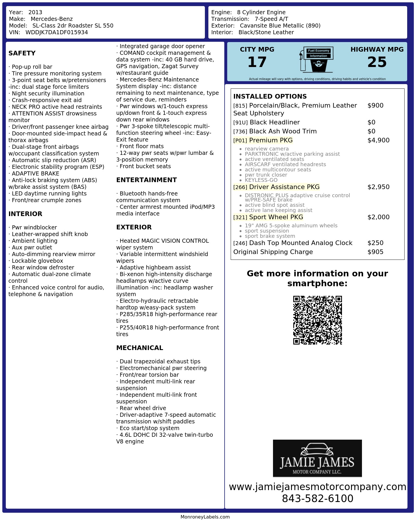 Monroney Label