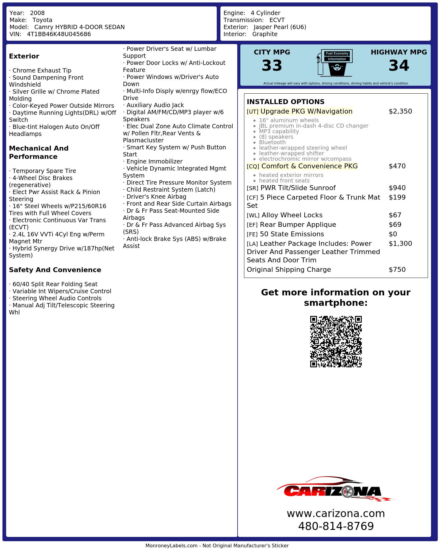 Monroney Label