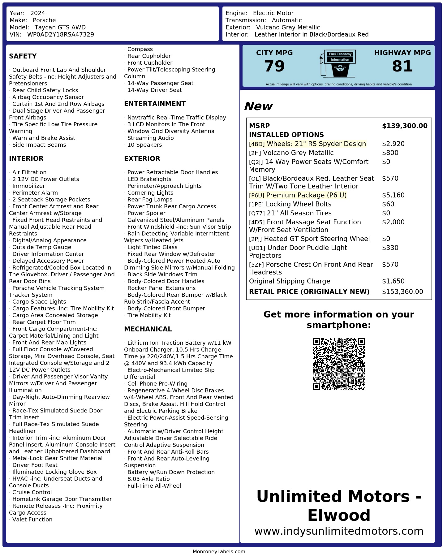 Monroney Label