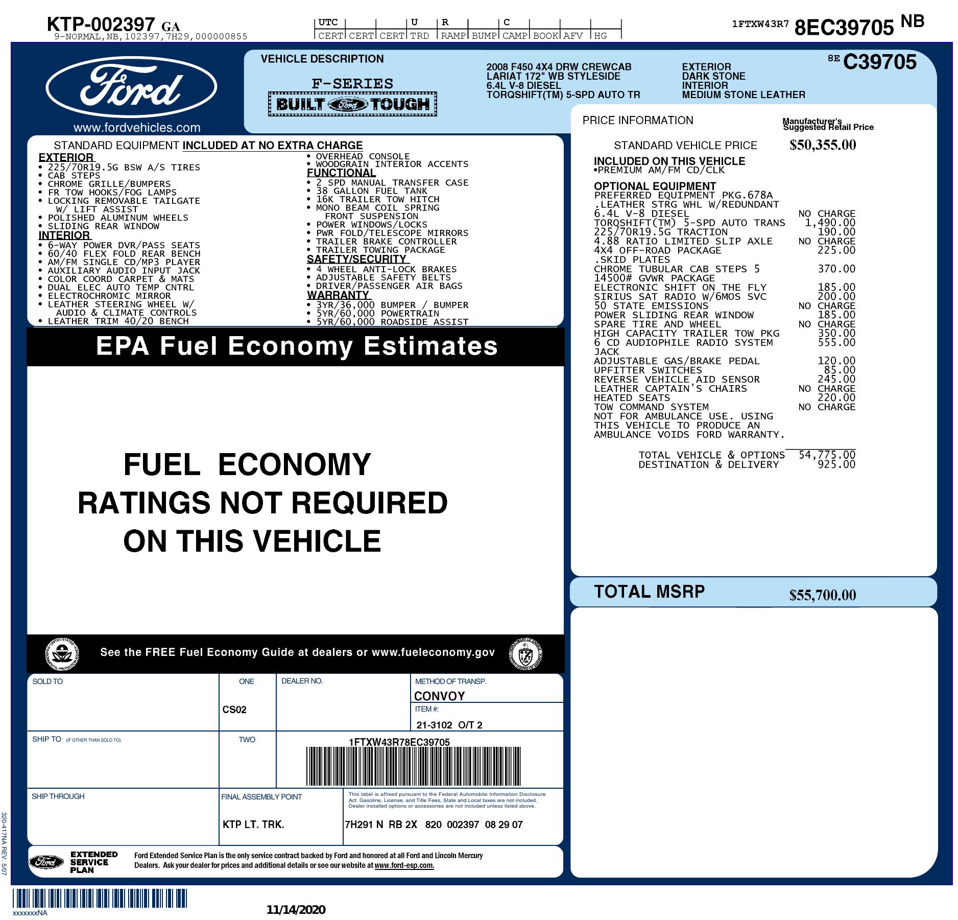 Monroney Label