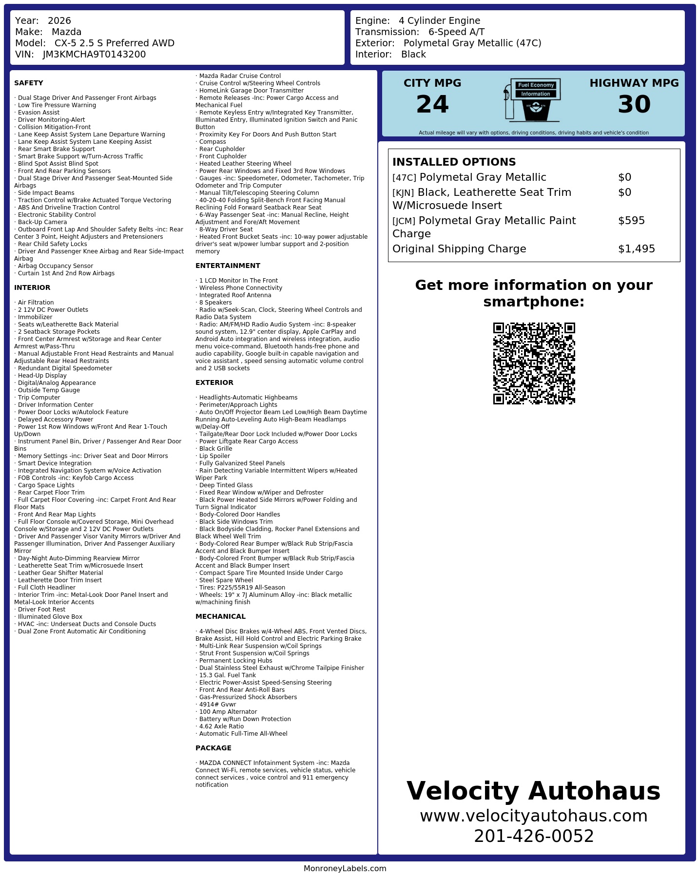 Monroney Label
