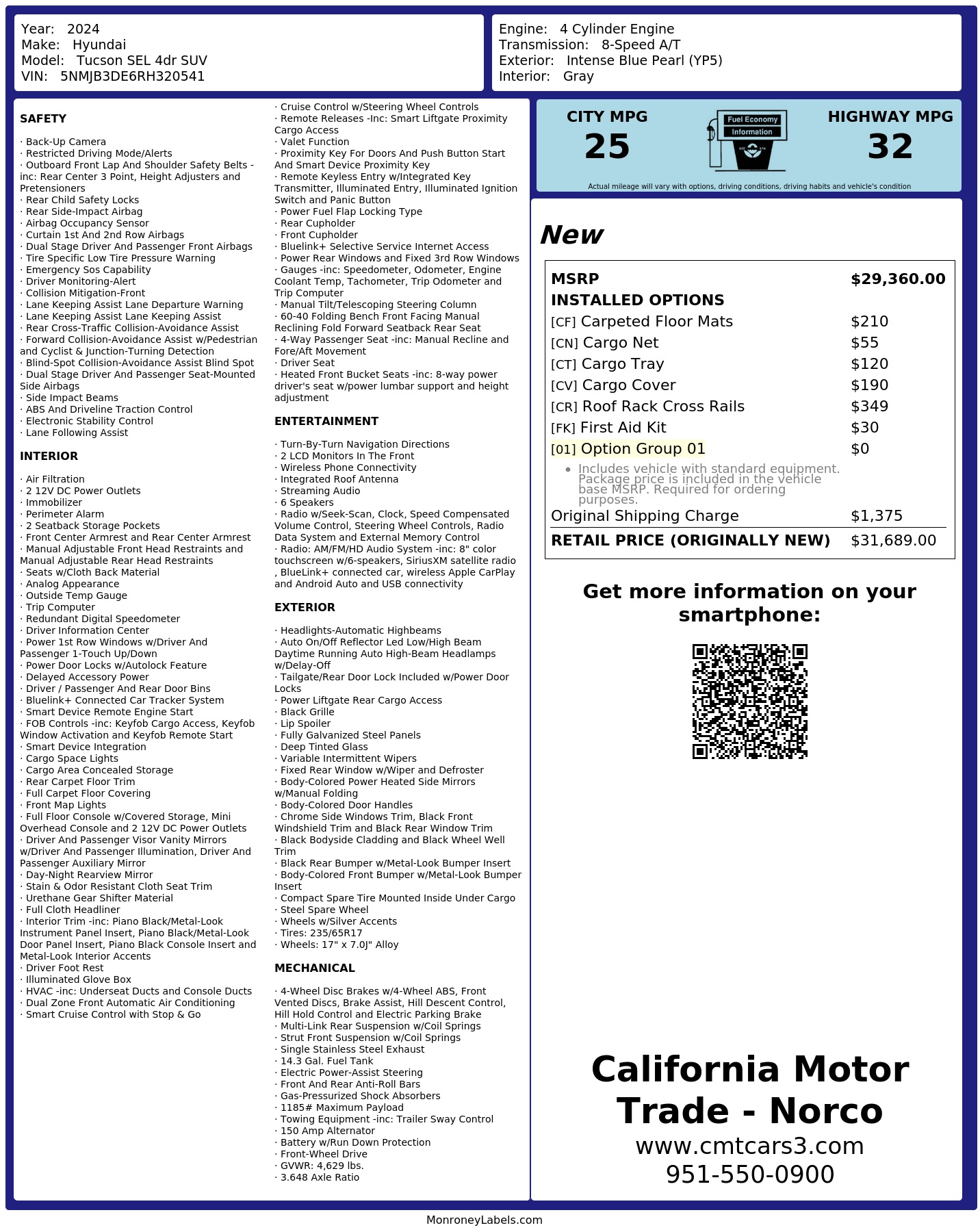 Monroney Label