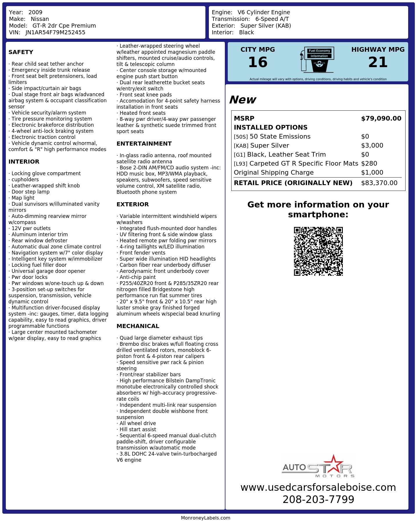 Monroney Label