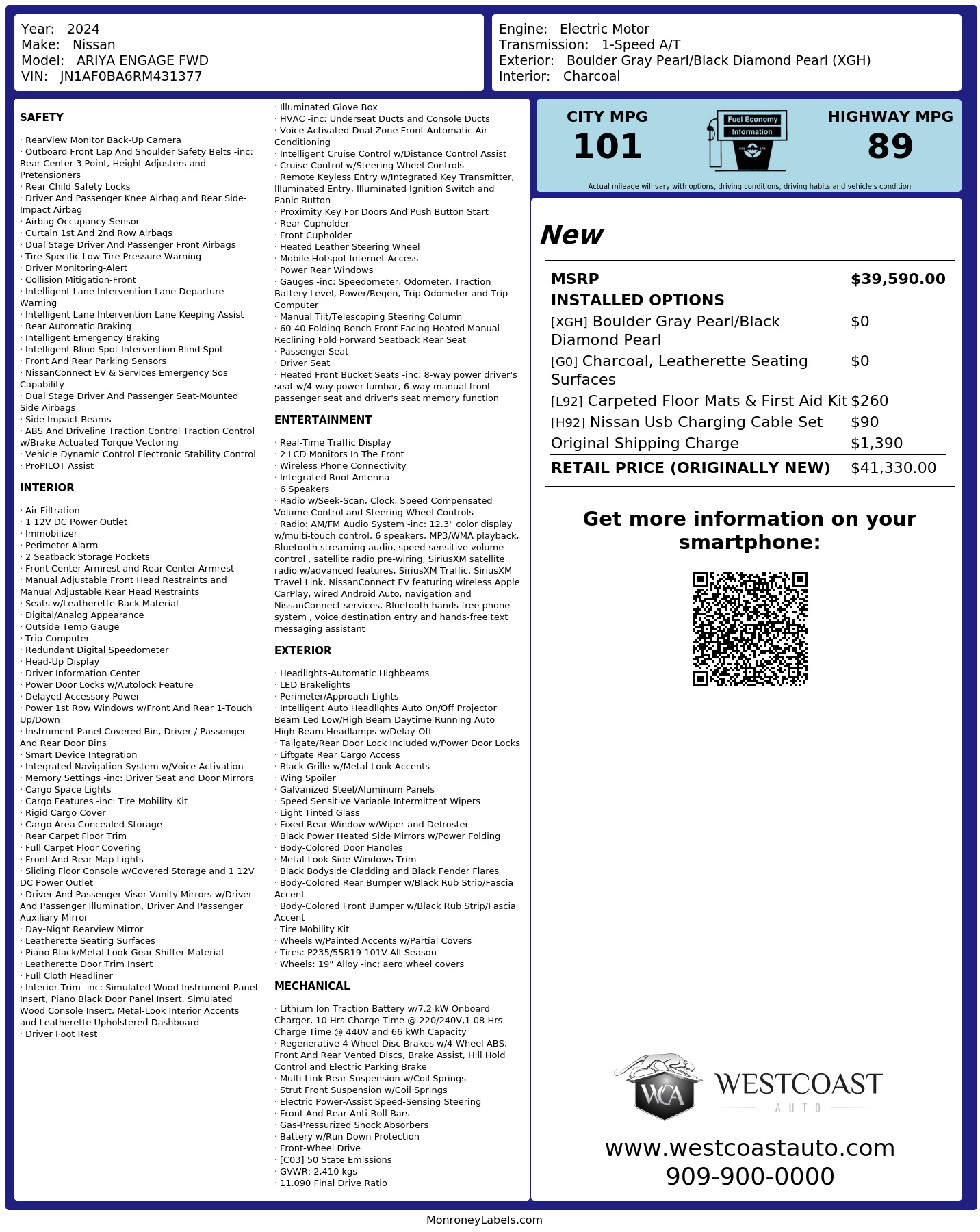 Monroney Label