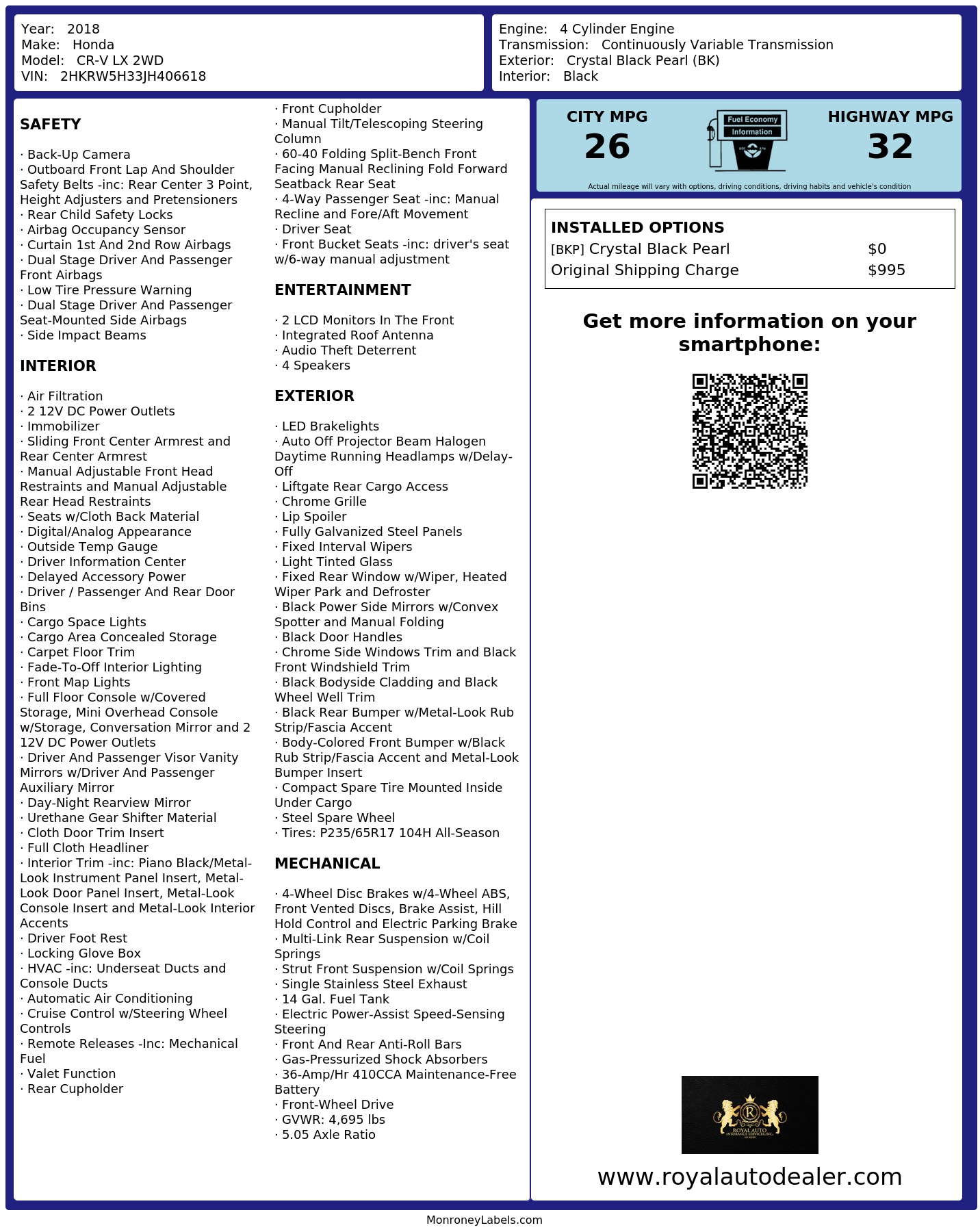 Monroney Label